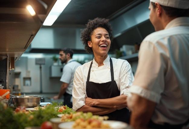 woman working as a professional chef